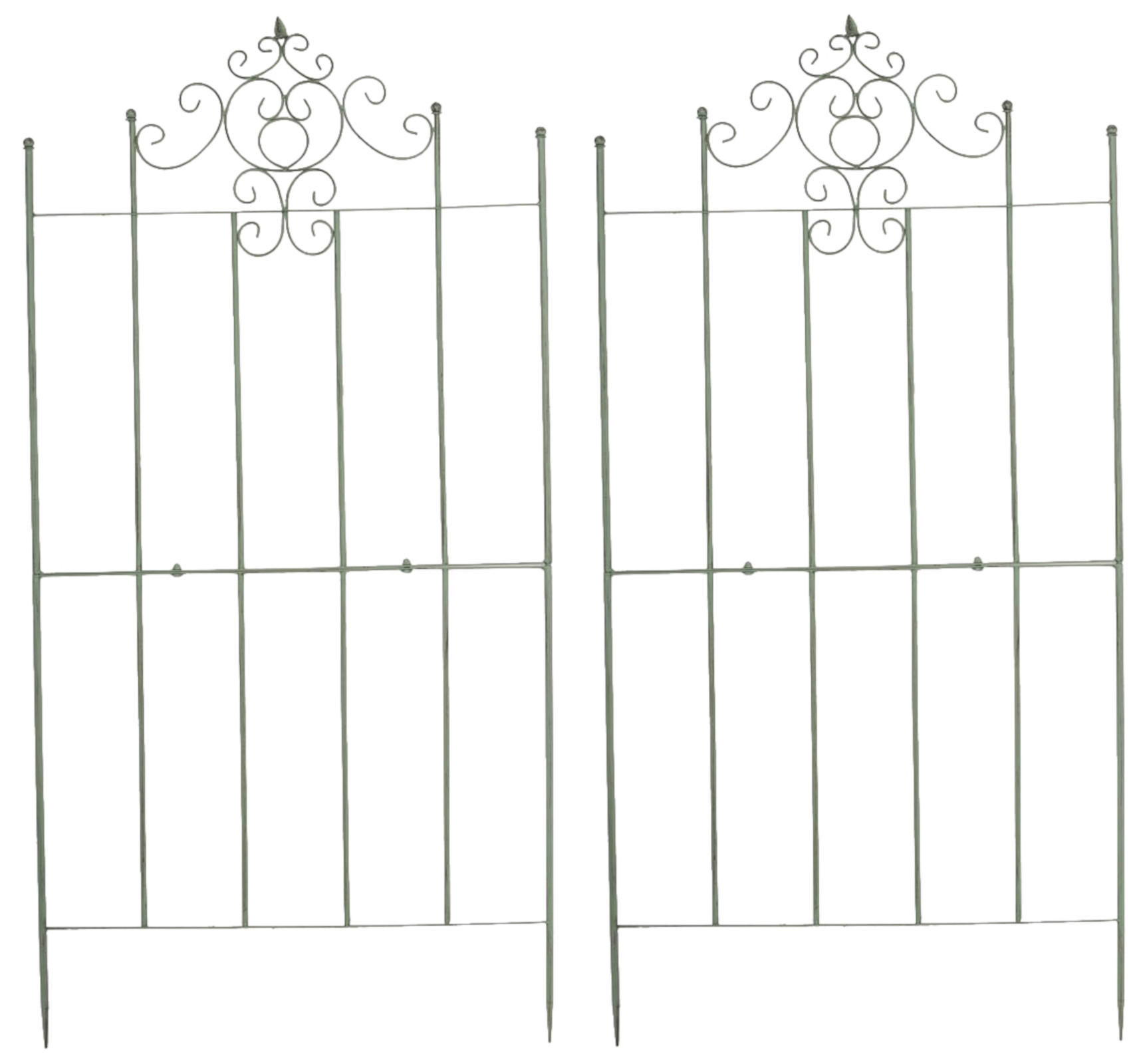 RANKGITTER Paul - 2er Set antik-grün - Grün, Metall (85.5/170/2cm) - TPFLiving