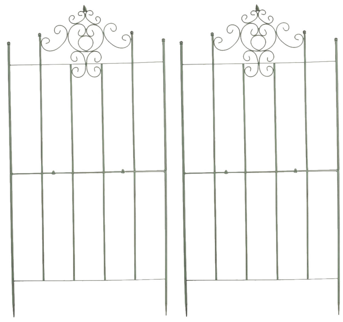 RANKGITTER Paul - 2er Set antik-grün - Grün, Metall (85.5/170/2cm) - TPFLiving