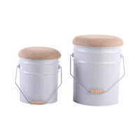 HOCKER Set Buckets 31/31/39 cm - Weiß, Metall (31/39/31cm) - Leitmotiv