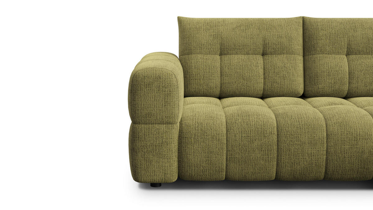 ECKSOFA CLOUDI 4-Sitzer rechts, olivgrün - Schwarz/Olivgrün, Holz/Textil (294/160cm) - Courtois Laville