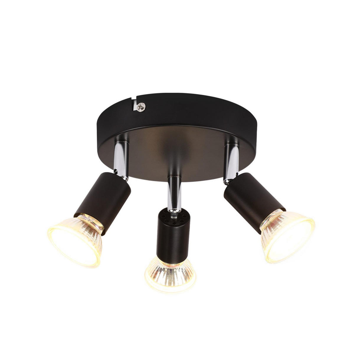 STRAHLER Bamberg 3-flammig 15/15/10.4 cm - Schwarz, Metall (15/15/10.4cm) - Nettlife