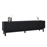 LOWBOARD 169/34/45.5 cm schwarz aus MDF und Holzwerkstoff grifflos - Schwarz, Holzwerkstoff (35/45.5/169cm) - OKMYHOME