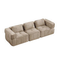 SOFA modular ohne Montage Polyester Sand - Sandfarben, Textil (217/67/93cm) - IVMEU