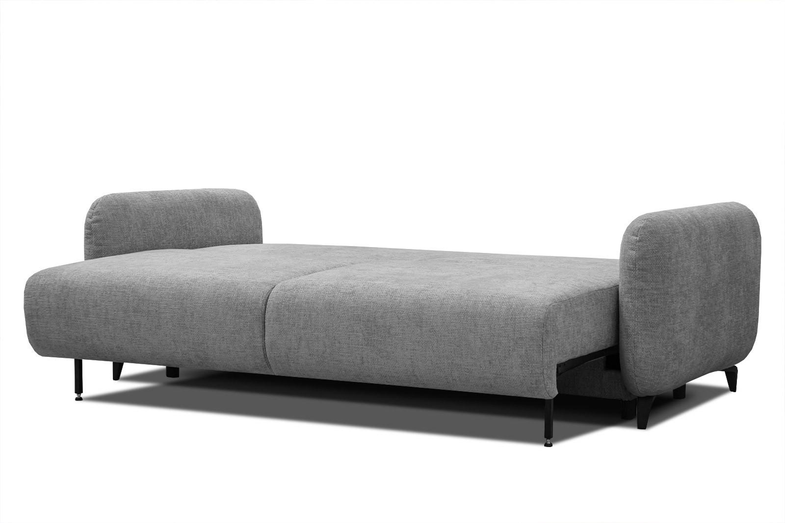 SOFA DRAKE 3-Sitzer mit Schlaffunktion, grau - Braun/Grau, Holz/Textil (232/90/107cm) - Courtois Laville