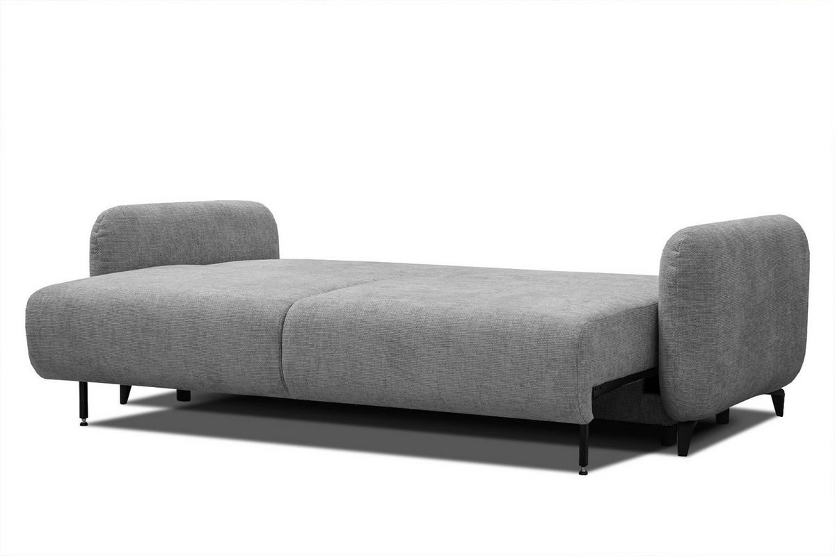 SOFA DRAKE 3-Sitzer mit Schlaffunktion, grau - Braun/Grau, Holz/Textil (232/90/107cm) - Courtois Laville
