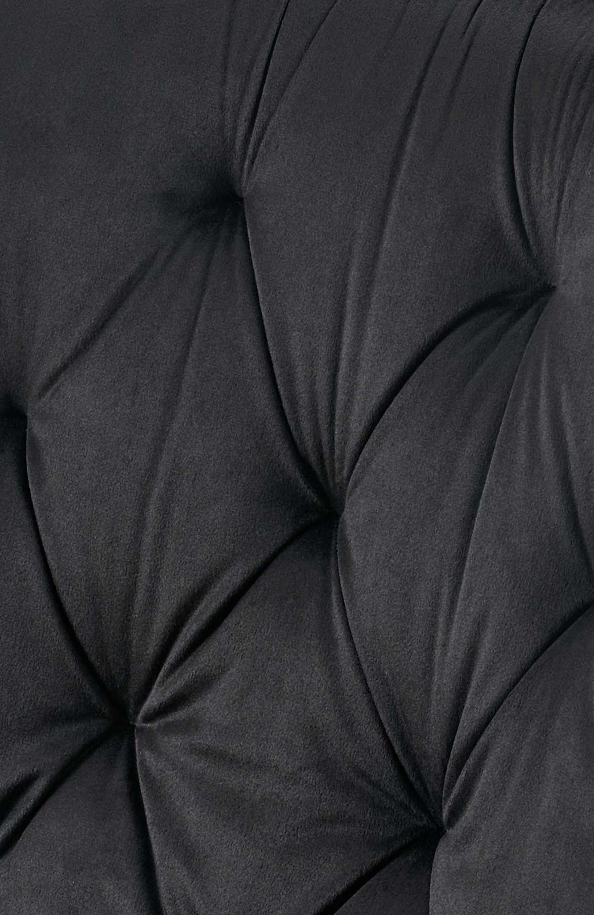 STUHL Samt schwarz - Schwarz, Textil/Metall (52/84/59cm) - CLP