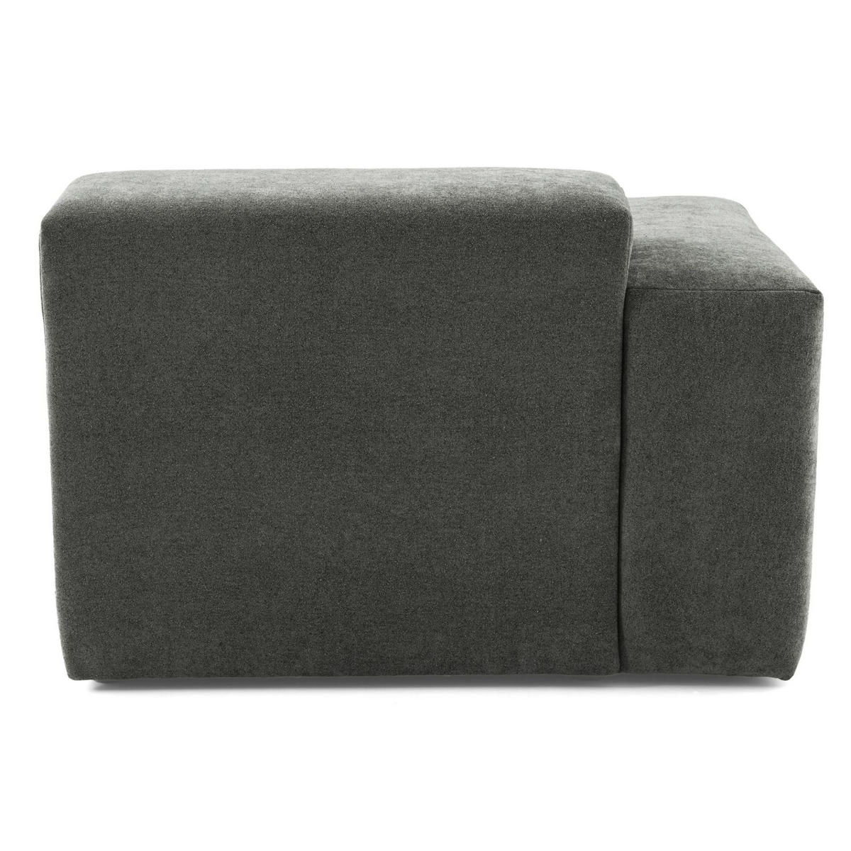 3-SITZER modulares Sofa HEAVEN SET 1 Rechts, Breite 255 cm Webstoff Dunkelgrau - Dunkelgrau/Schwarz, Holz/Kunststoff (102/71/255cm) - Muffo