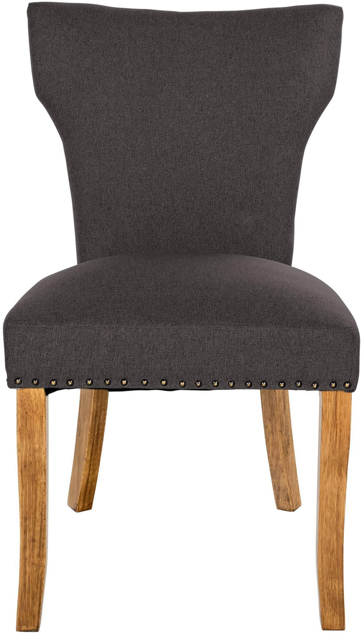 WOHNZIMMERSTUHL 2er Set Stoff dunkelgrau - Dunkelgrau/Naturfarben, Holz/Textil (52/90/59cm) - CLP