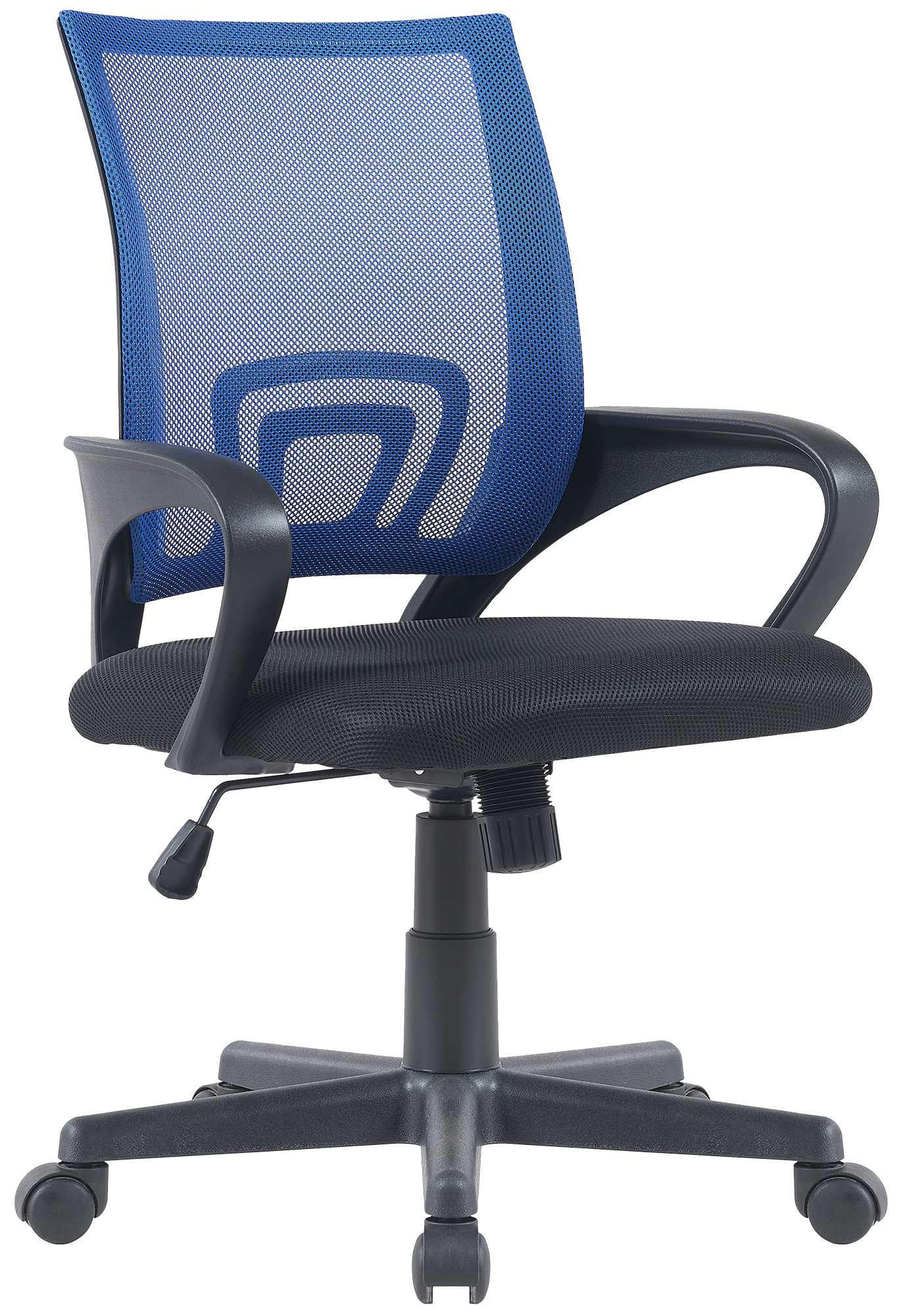 DREHSTUHL Lederlook Blau - Blau/Schwarz, Kunststoff/Textil (59/88/52cm) - CLP