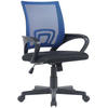 DREHSTUHL Lederlook Blau - Blau/Schwarz, Kunststoff/Textil (59/88/52cm) - CLP