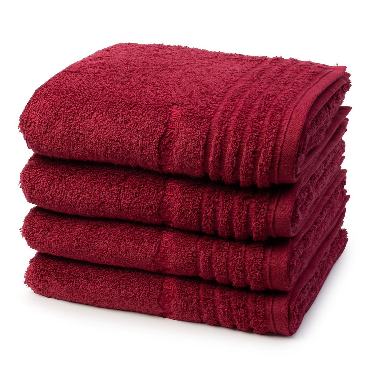 HANDTUCH Vienna Style Supersoft 4er-Set - Dunkelrot, Textil (50/100cm) - Vossen