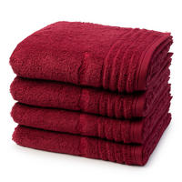 HANDTUCH Vienna Style Supersoft 4er-Set - Dunkelrot, Textil (50/100cm) - Vossen