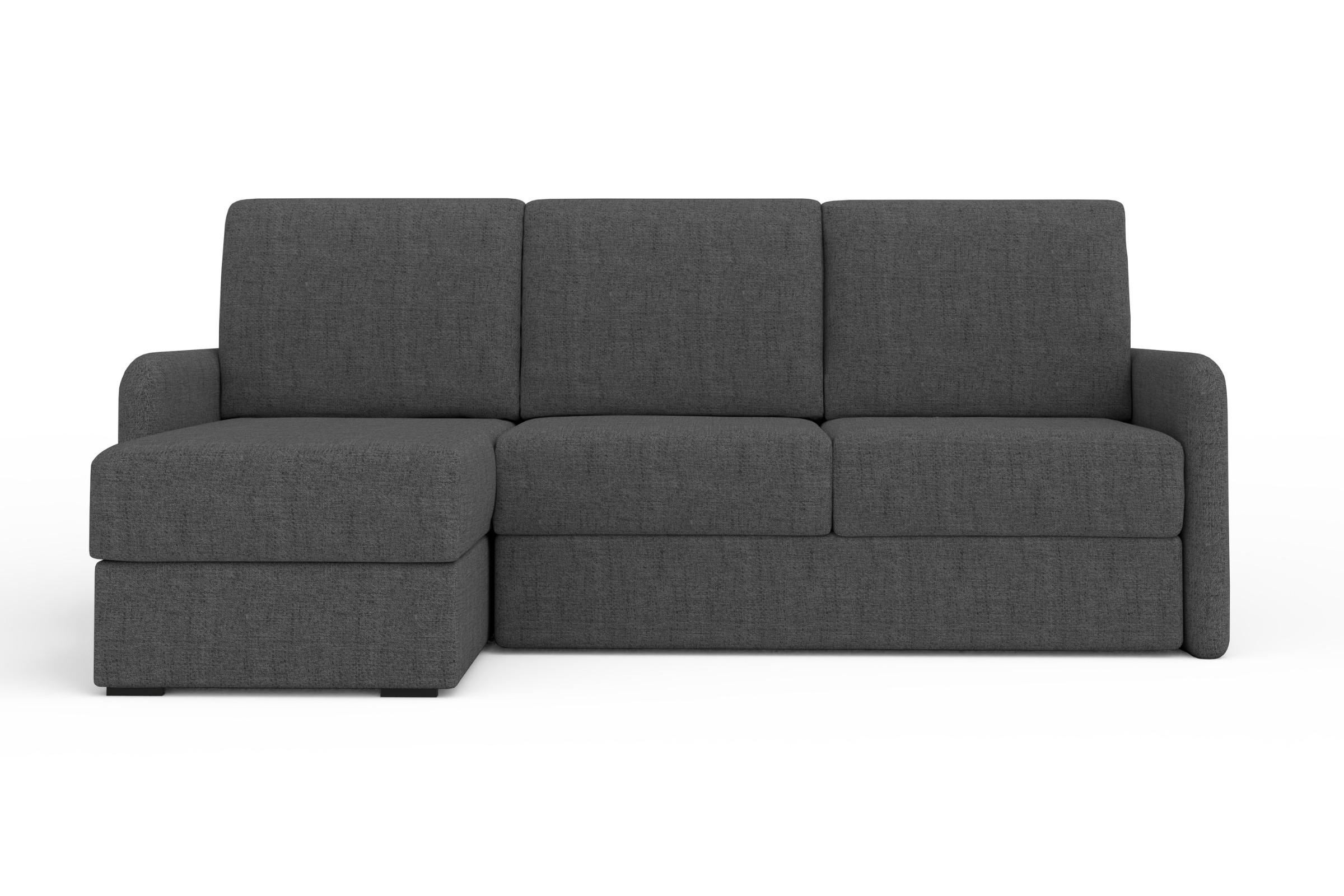 ECKSOFA BIANCO 215 cm breit in Stoff Anthrazit links - Anthrazit, Holzwerkstoff/Textil (215/145cm) - Deine Möbel 24