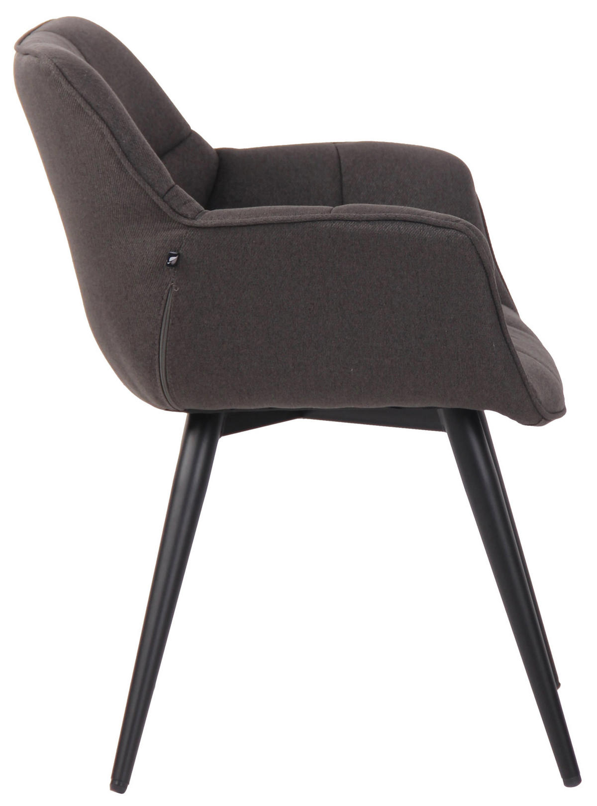 ESSZIMMERSTUHL Rosini Stoff, Gestell Metall matt Schwarz Dunkelgrau - Dunkelgrau/Schwarz, Textil/Metall (64/84/60cm) - TPFLiving