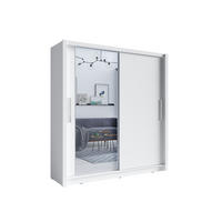 SCHWEBETÜRENSCHRANK FRISKA 154,4/214,4/62cm 2-türig mit Spiegel Weiß - Weiß, Holzwerkstoff (154.4/214.4/62cm) - MASSENO