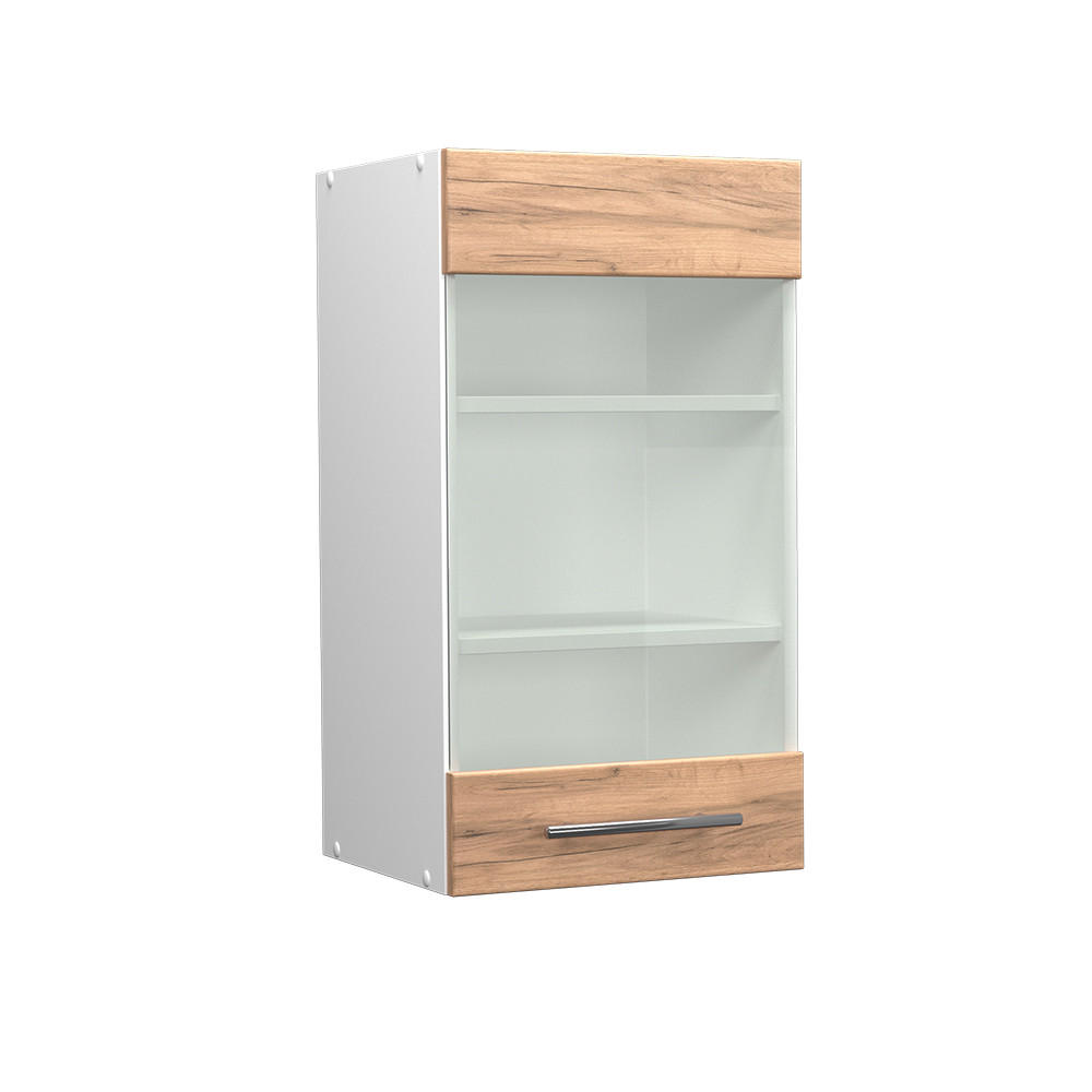 KÖKSGLASSKÅP Fame-Line Goldkraft ek 40 cm Ekfärgad, Vit 72/40/34.1 cm