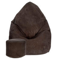 SITZSACK MIT FUßSTÜTZE Kordsamt 2-tlg Dark Chocolate S - Dunkelbraun, Textil (70/105/70cm) - Dreamroots