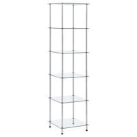REGAL Mit 6 Ablagen Transparent 40/40/160 Cm Hartglas - Transparent, Glas (40/160/40cm) - vidaXL