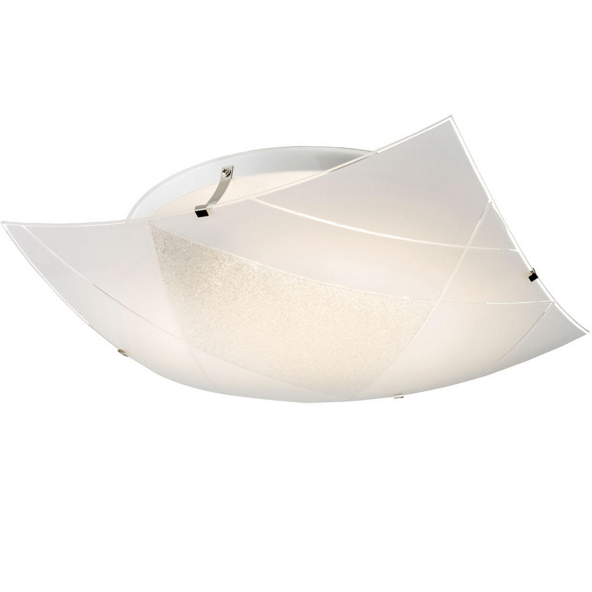 LED DECKENLEUCHTE ARIOLA Weiß Metall Glas - Weiß, Glas (40/40/10cm) - Globo Lighting