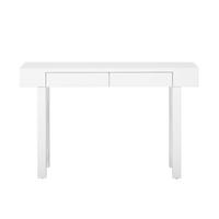 KONSOLENTISCH 120/35,5/76,5 cm Weiß aus MDF mit 2 Schubladen und Steckdosenleiste - Weiß, Holzwerkstoff (120/35.5/76.5cm) - OKWISH