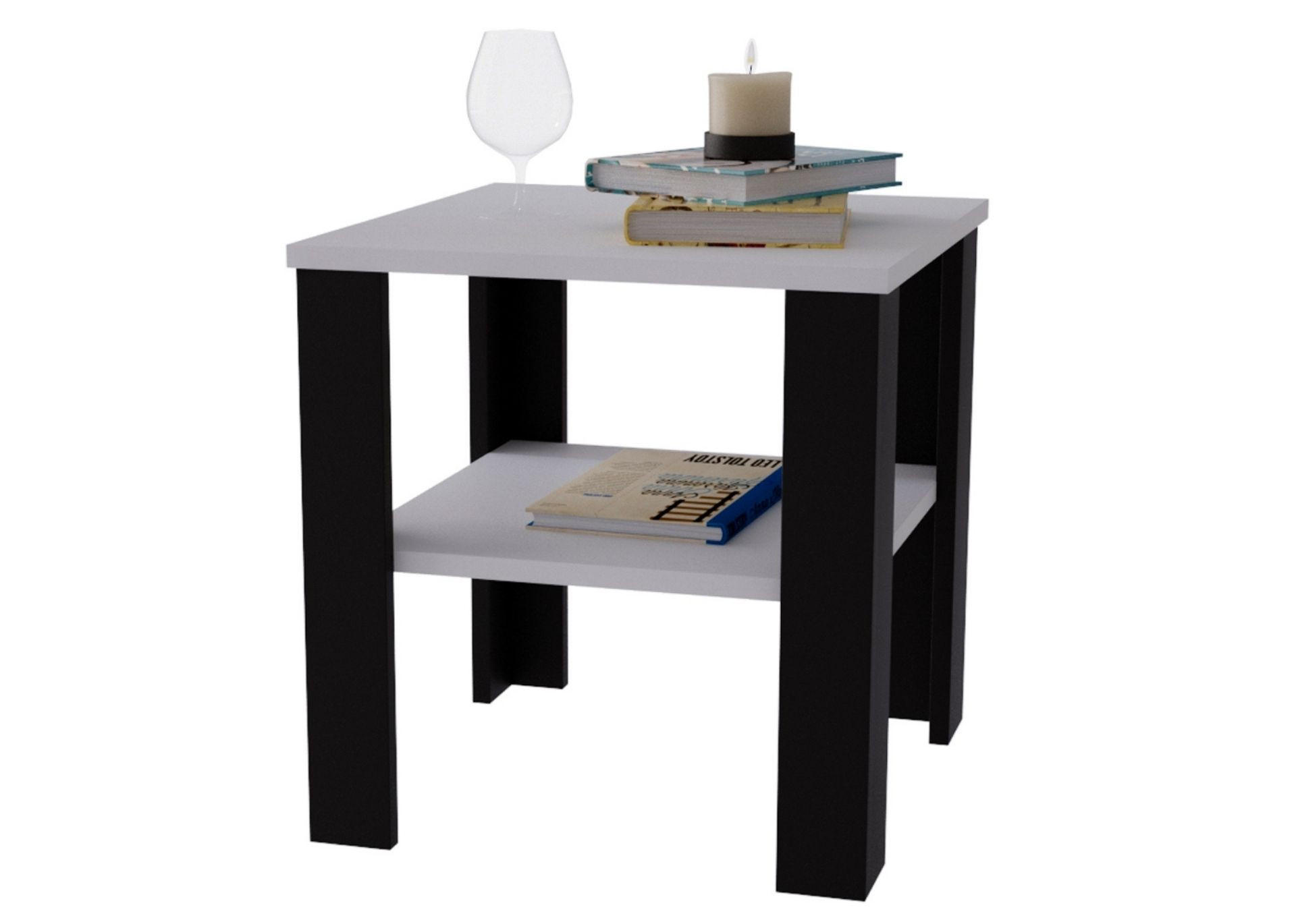 COUCHTISCH Lara53 53/47/53 - Schwarz/Weiß, Holzwerkstoff (53/53/47cm) - RAUMHIRSCH FURNITURE