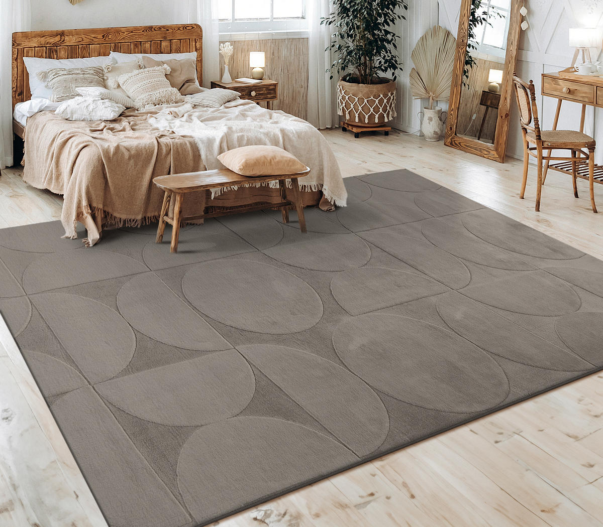 KURZFLORTEPPICH 160/220 cm Lelystad 526 - Grau, Textil (160/220cm) - Paco Home