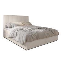 BOXBETT MEREA 180x200 cm mit Bettkasten und Matratze - Beige - Beige/Schwarz, Holz/Holzwerkstoff (180/200cm) - AX Living