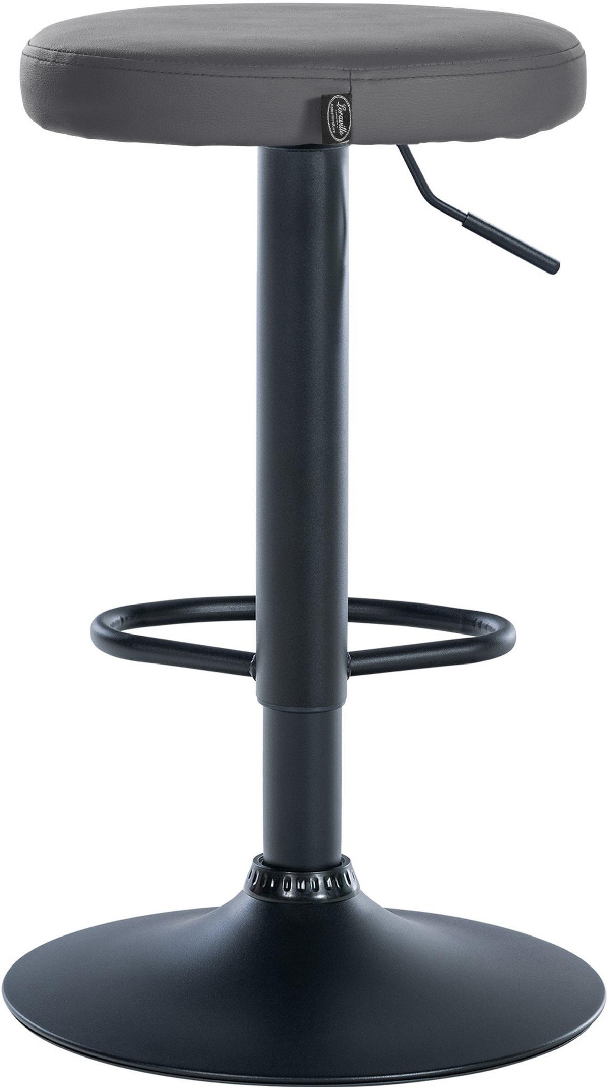 BARHOCKER 2er Set Pontius Kunstleder schwarz grau - Schwarz/Grau, Kunststoff/Metall (38.5/81/38.5cm) - TPFLiving