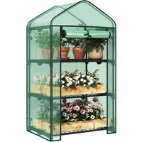 GEWÄCHSHAUS, Winterfest stabil platzsparend, 69 x 158 x 49 cm - Grün, Textil/Metall (69/125/49cm) - Woltu