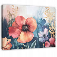 BILDER Blumen Wiese Bunt Modern Wohnzimmer 100x70 - Multicolor, Holzwerkstoff (100/70cm) - Wallarena