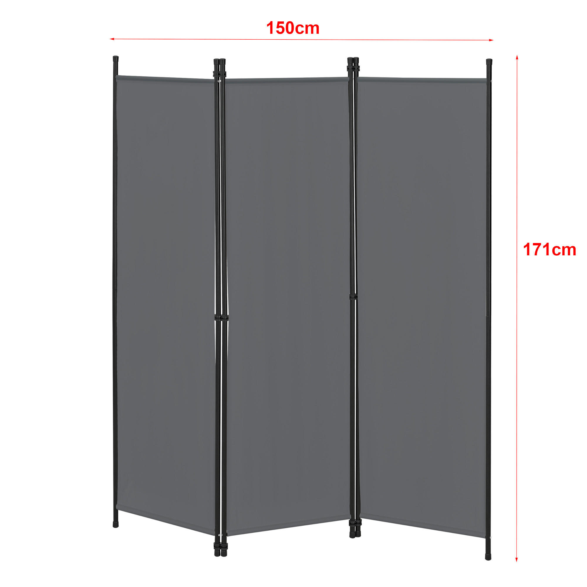 SICHTSCHUTZ Huesca - Dunkelgrau, Textil/Metall (150/2cm) - [en.casa]