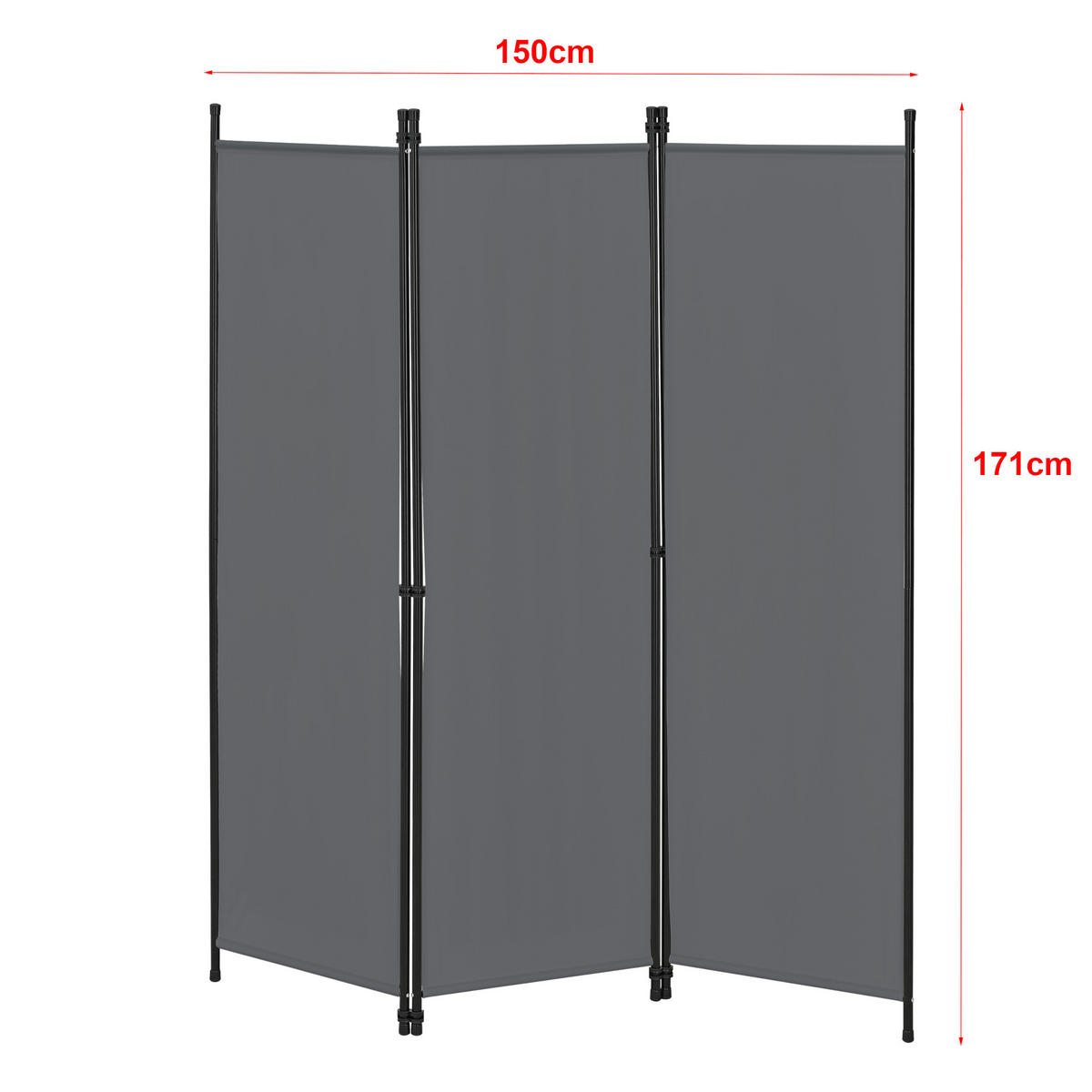 SICHTSCHUTZ Huesca - Dunkelgrau, Textil/Metall (150/2cm) - [en.casa]