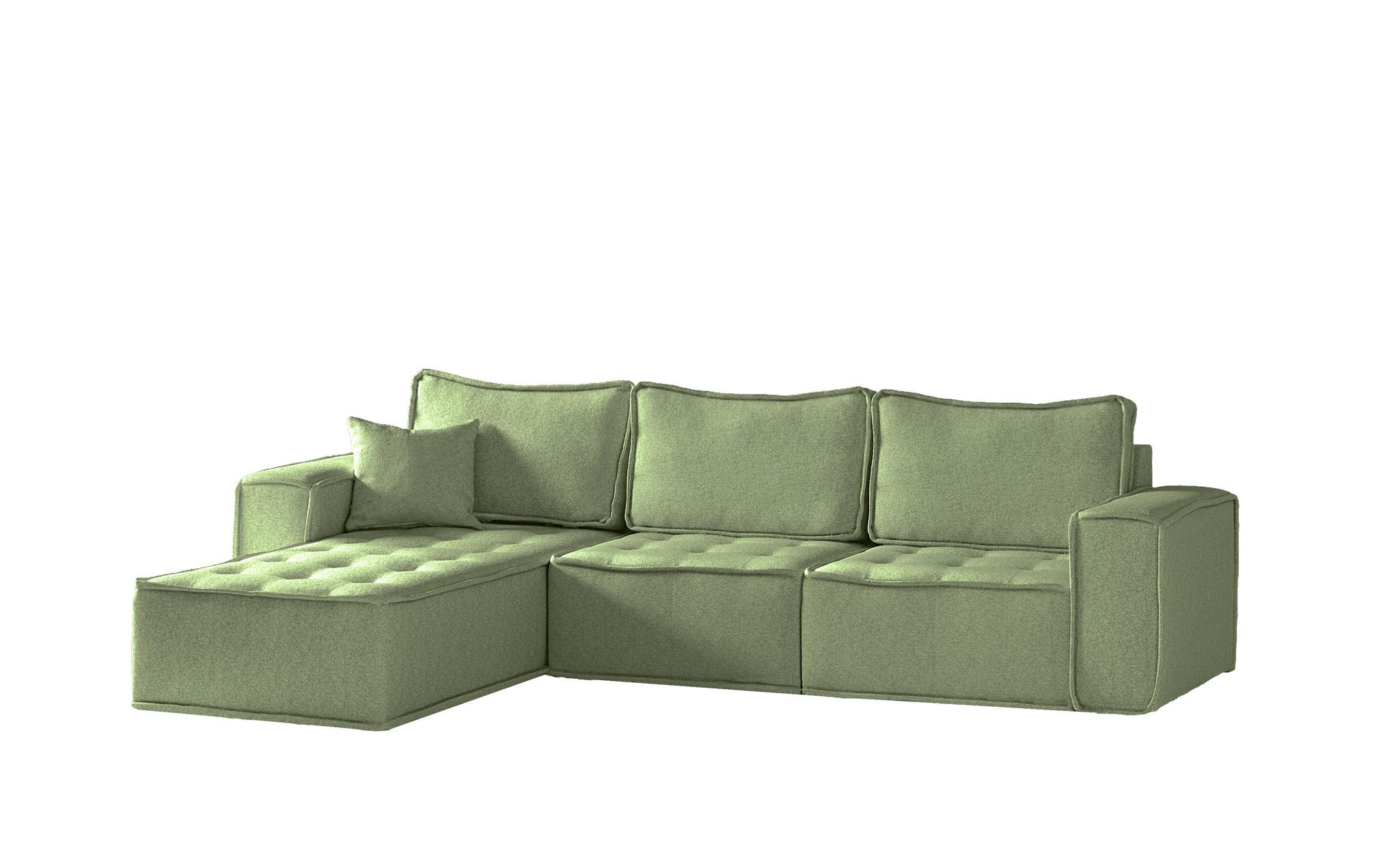 ECKSOFA Sande In Alpine - Hellgrün, Holzwerkstoff/Textil (292/192cm) - Fun Möbel