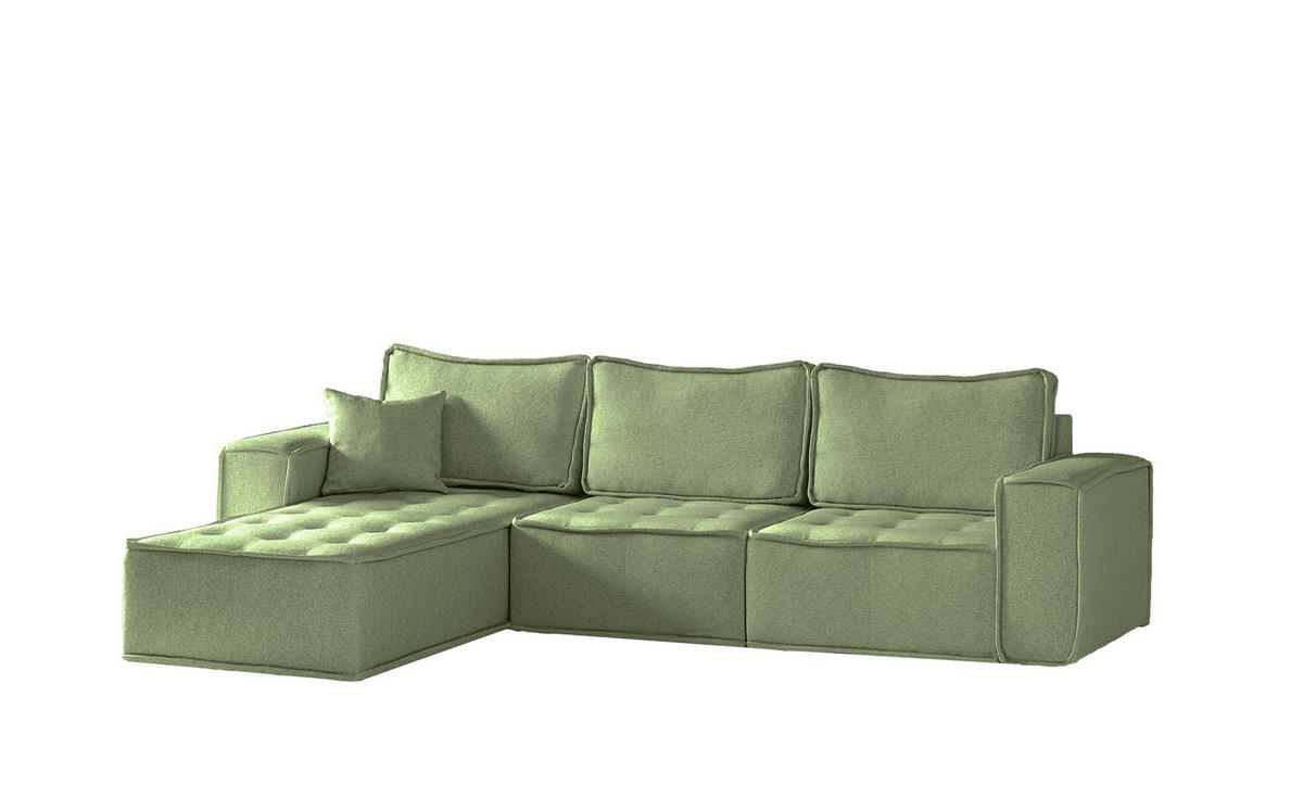 ECKSOFA Sande In Alpine - Hellgrün, Holzwerkstoff/Textil (292/192cm) - Fun Möbel
