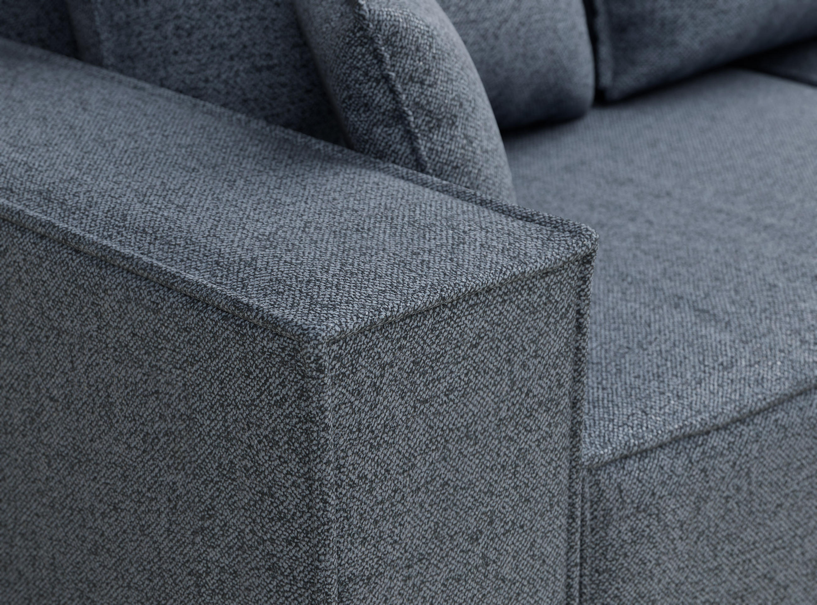 Thumbnail - Maison de Reve Ecksofa, Blaugrau, Textil, 3-Sitzer, Füllung: Schaumstoff, L-Form,L-Form, 255x148 cm, Oeko-Tex® Standard ...