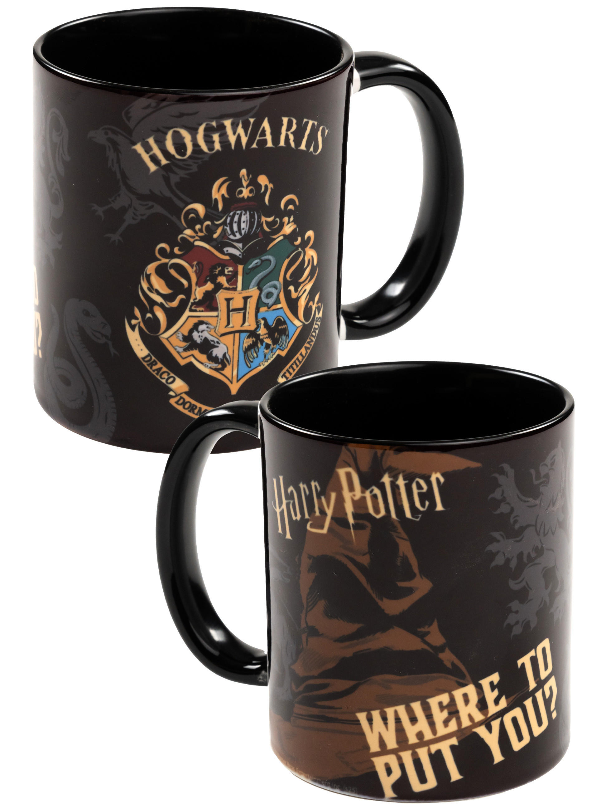 KAFFEEBECHER Harry Potter Hogwarts Sorting Hat Schwarz 320 ml - Schwarz, Keramik (0.32L) - United Labels