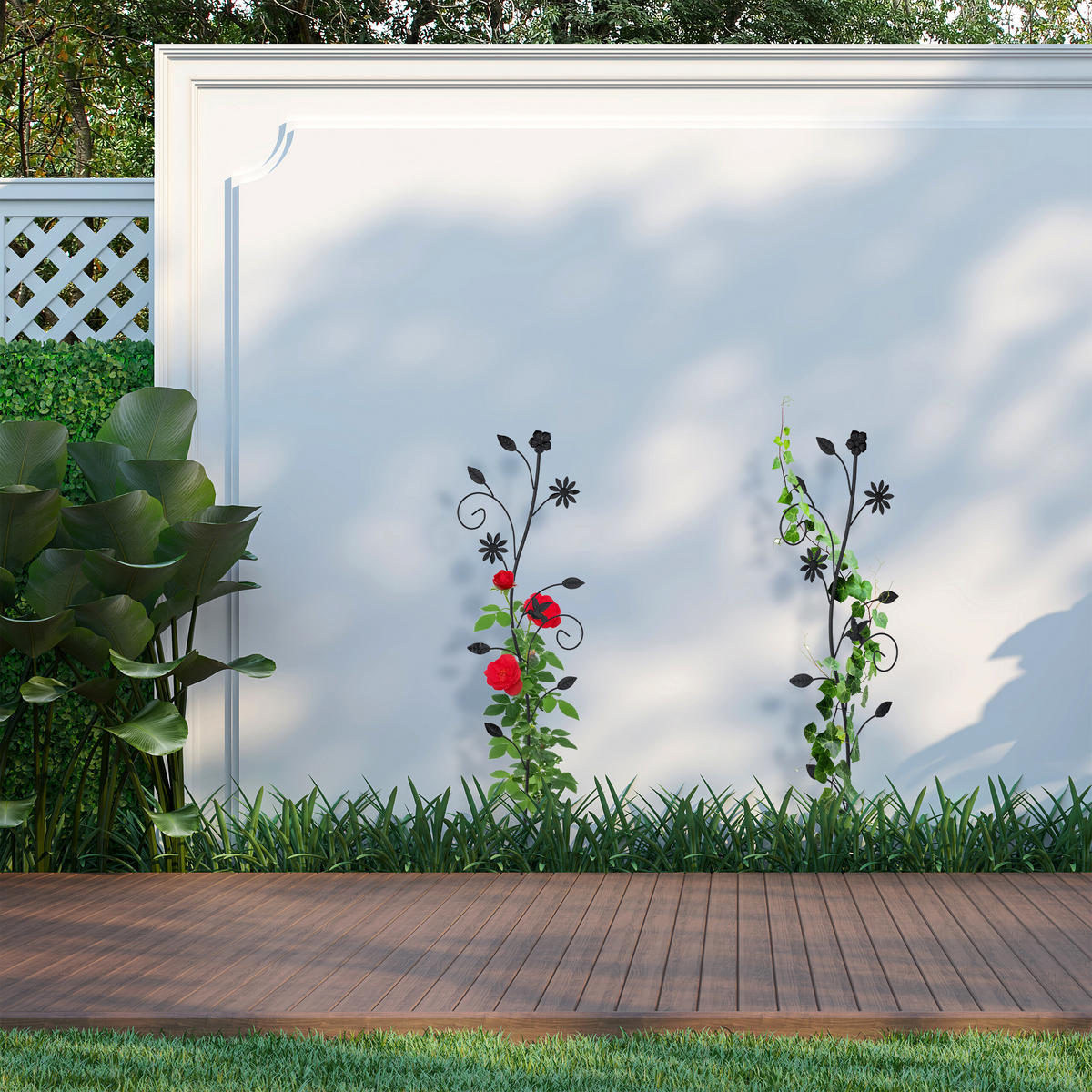 RANKHILFE - Schwarz, Metall (34/110/1cm) - Relaxdays