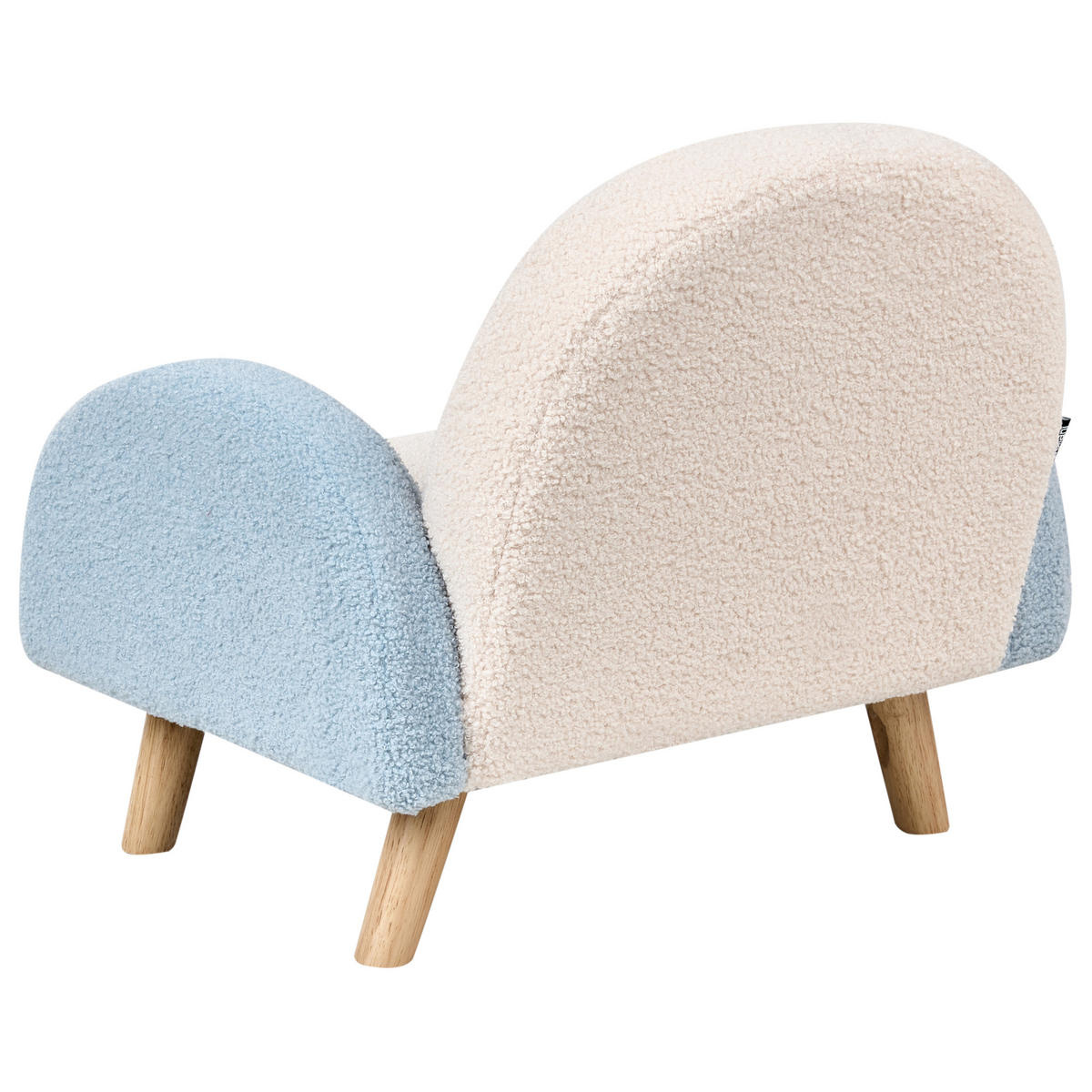 FOTOLIU PENTRU COPII Regenbogen bouclé albastru deschis Ombo - alb, material textil (52/46/46cm) - Beliani