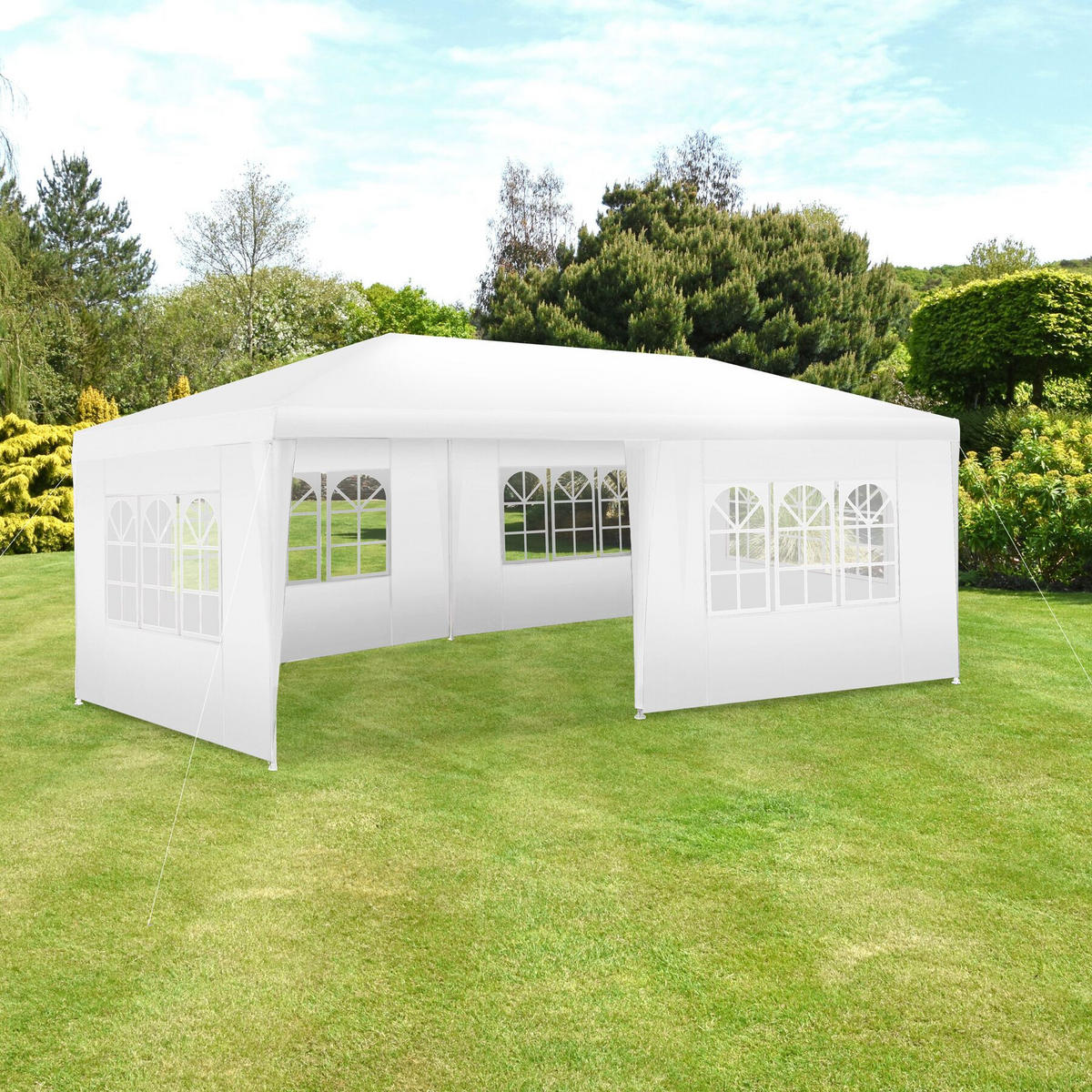 PAVILLON Novara,wasserdicht,weiß - Weiß, Kunststoff (300/250/600cm) - tectake