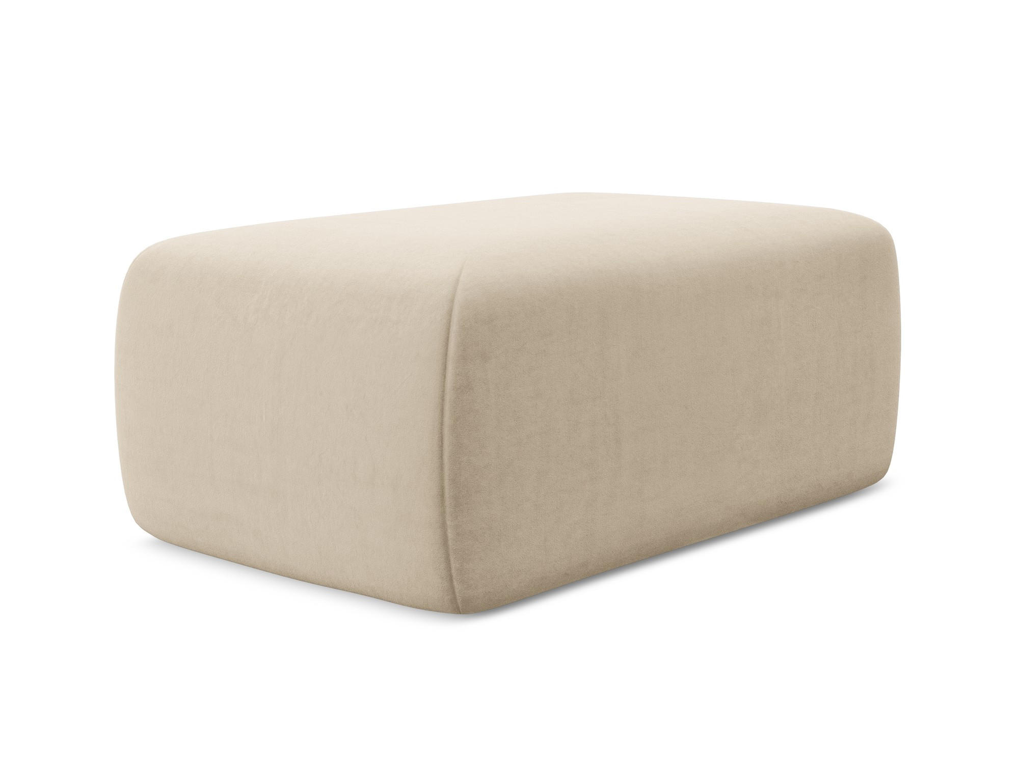 POUF Samt Stoff Beige - Beige/Creme, Kunststoff/Textil (102/40/62cm) - Makamii