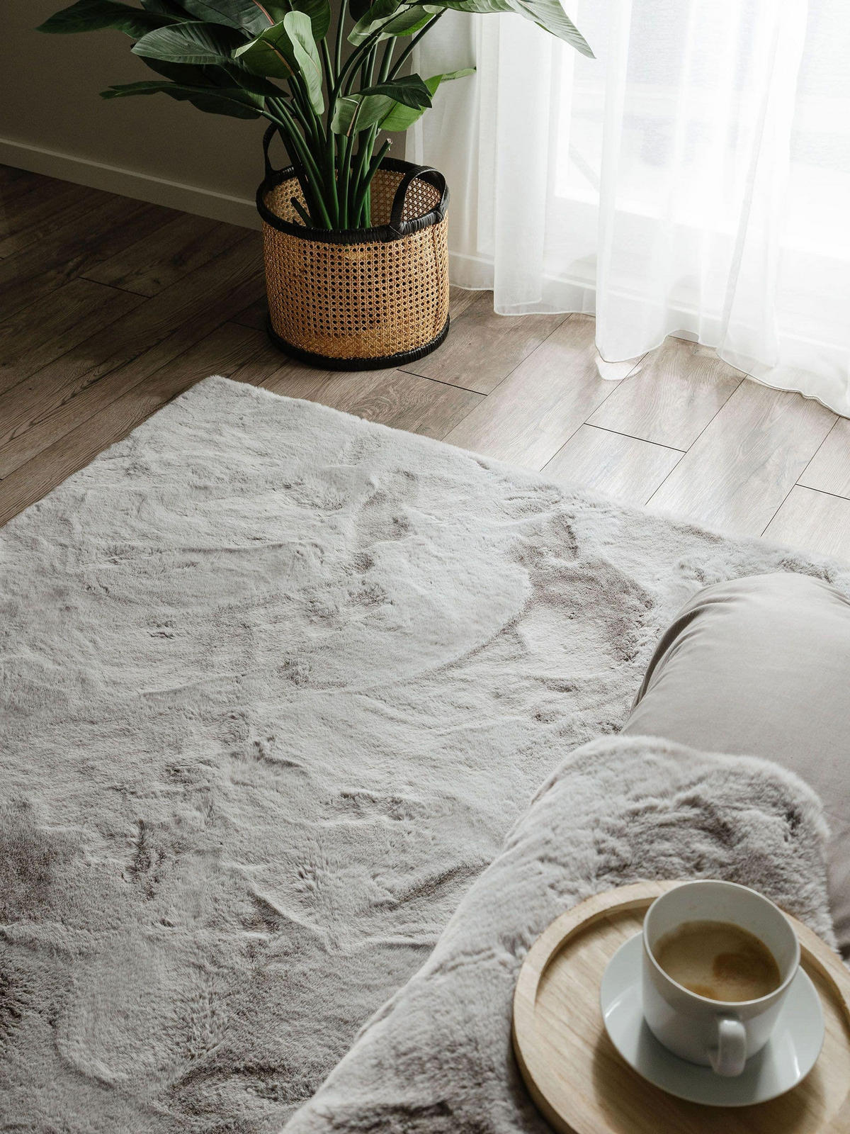 KUNSTFELL-TEPPICH Dave Grau 160x230 cm - Grau, Textil (160/230cm) - benuta Nest