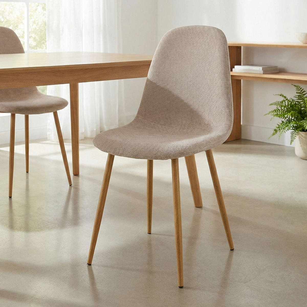 ESSZIMMERSTUHL PUNTA 4er-Set beige - Beige, Textil (45/86/53cm) - IDIMEX