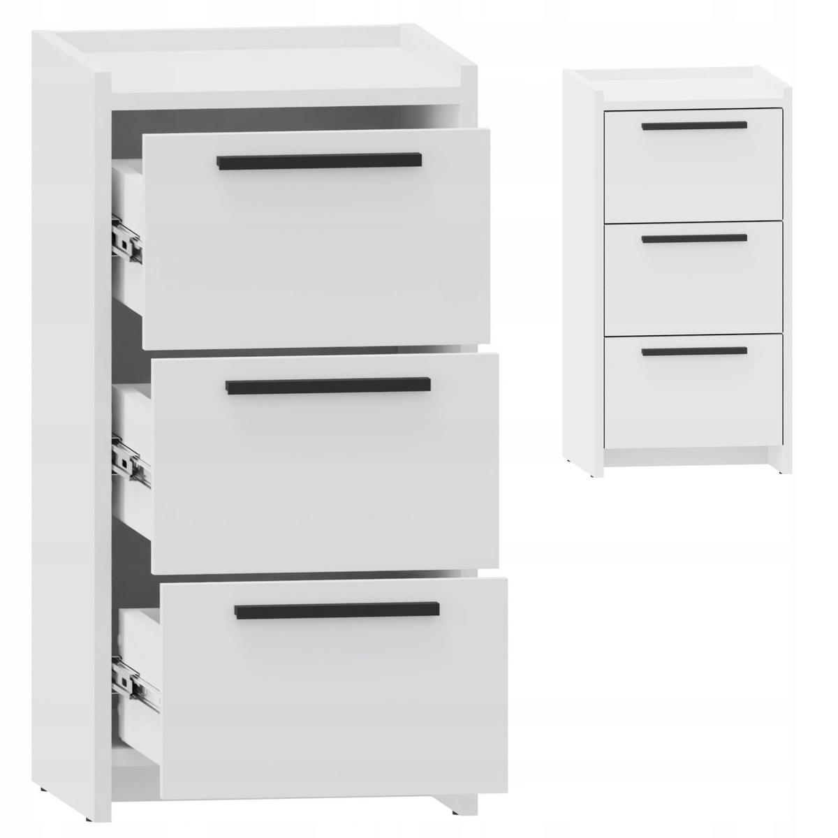 KOMMODE ALTIVO 3SW Weiß 36/35,6/70,4 cm - Weiß, Holzwerkstoff (36/70.4/35.6cm) - Matkam Möbel