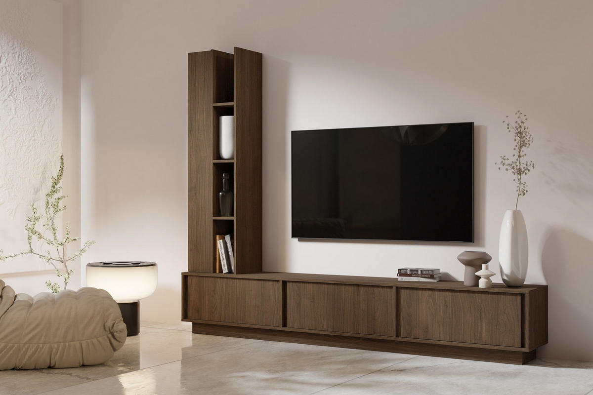 TV-ELEMENT VELORA 230/40/35 cm in Villa-Nussbaum - Braun, Holzwerkstoff (230/40/35cm) - Deine Möbel 24