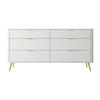 KOMMODE Oval Weiß 172 cm - Goldfarben/Weiß, Holzwerkstoff/Metall (172/84/38cm) - Selsey