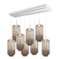 HÄNGELEUCHTE Velo 8-flammig Klar Ø 18cm - Klar/Weiß, Glas (18/18/33cm) - s.luce