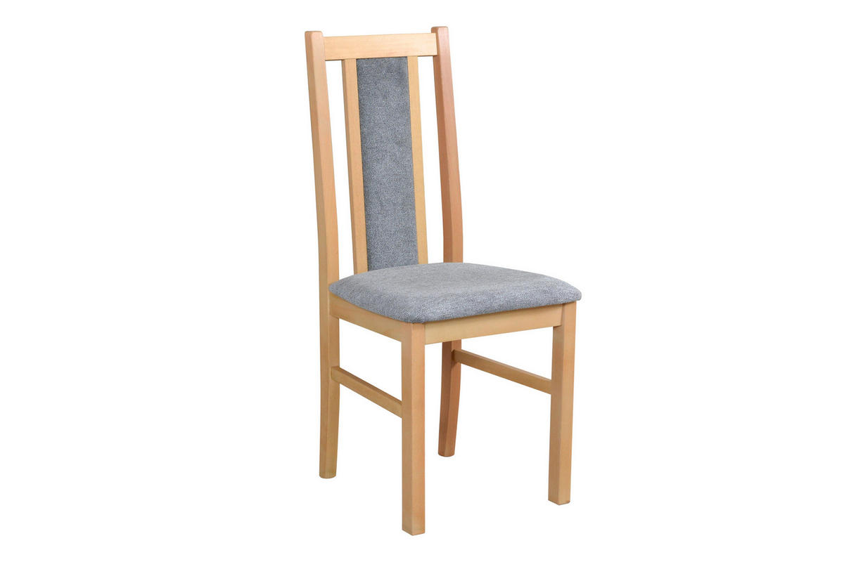 STUHL 2er Set BOS 14 grandson - Beige/Zinkfarben, Holz (43/94/40cm) - Leaf Design