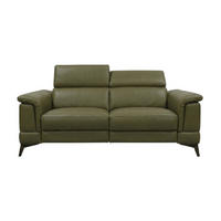 3-SITZER Sofa Planet Echtleder Olivgrün - Olivgrün, Leder/Metall (200/80/110cm)