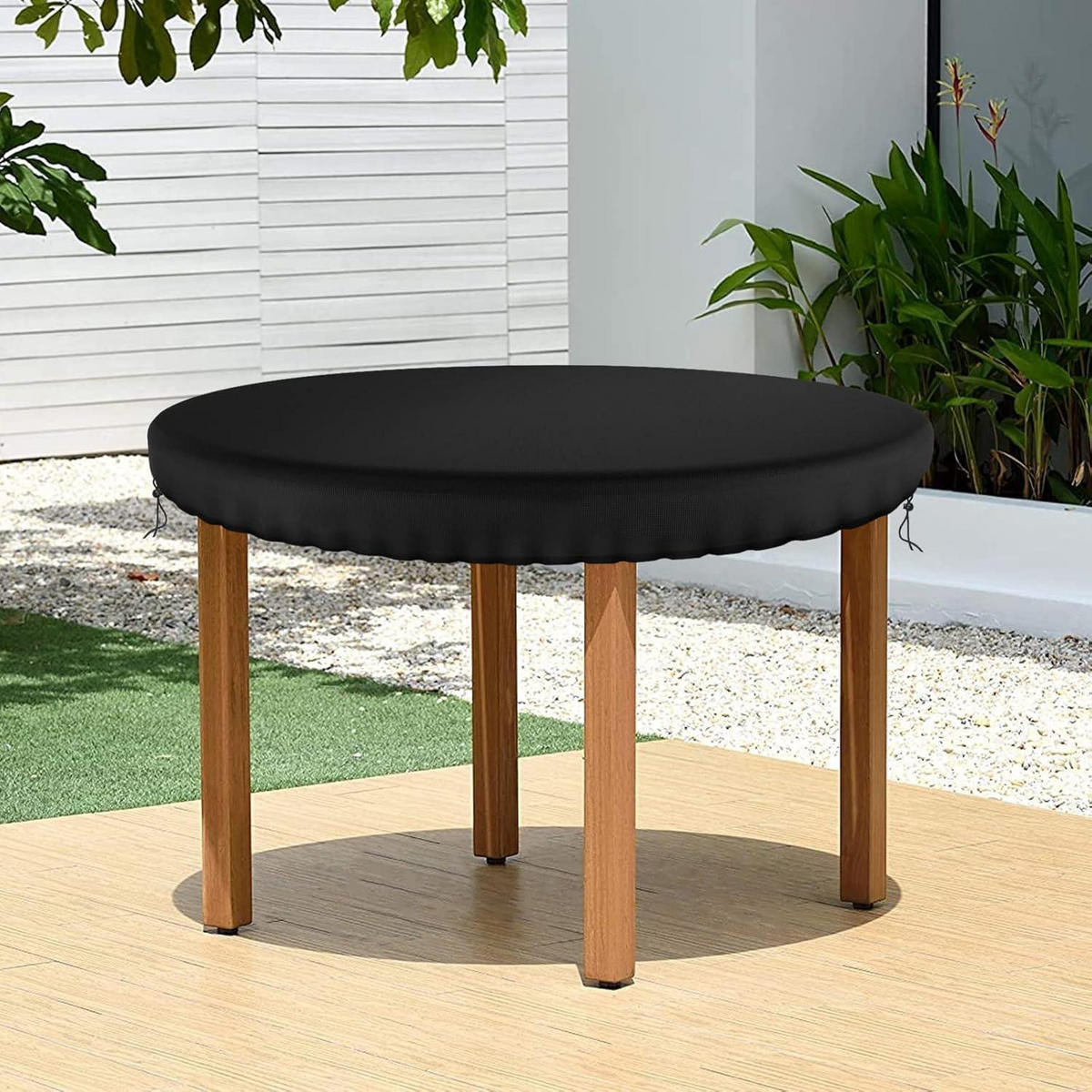 SCHUTZHÜLLE Gartentisch 78 cm Schwarz Wasserdicht - Schwarz, Textil (124/10/124cm)