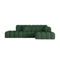 ECKSOFA mit Schlaffunktion Ottomane RECHTS OLEA-L2 321x164x75 Grün Cord - Salbeigrün/Schwarz, Holzwerkstoff/Kunststoff (164/321cm) - ALTDECOR